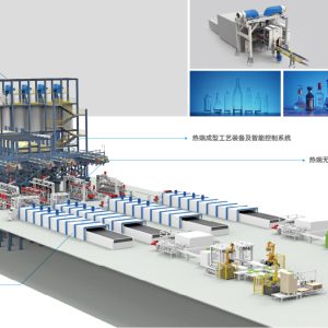 Automatic production line for large infusion plastic bottles