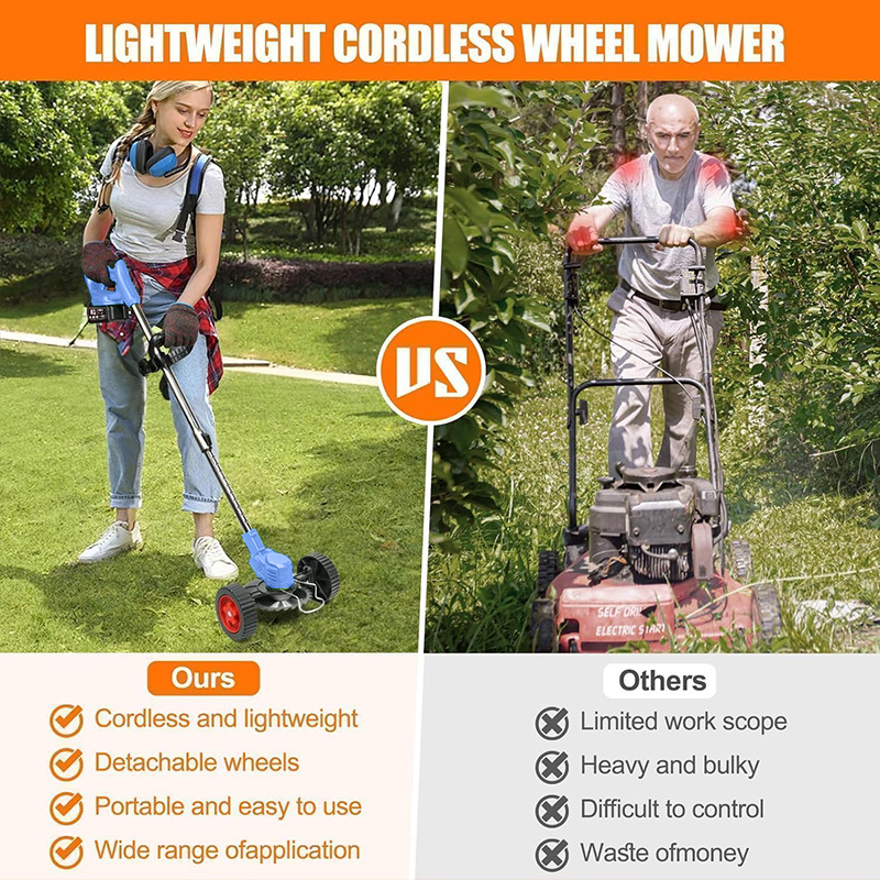 Electric lawn mower household wireless rechargeable lithium battery lawn mower portable multi-function orchard garden hoe - Image 3