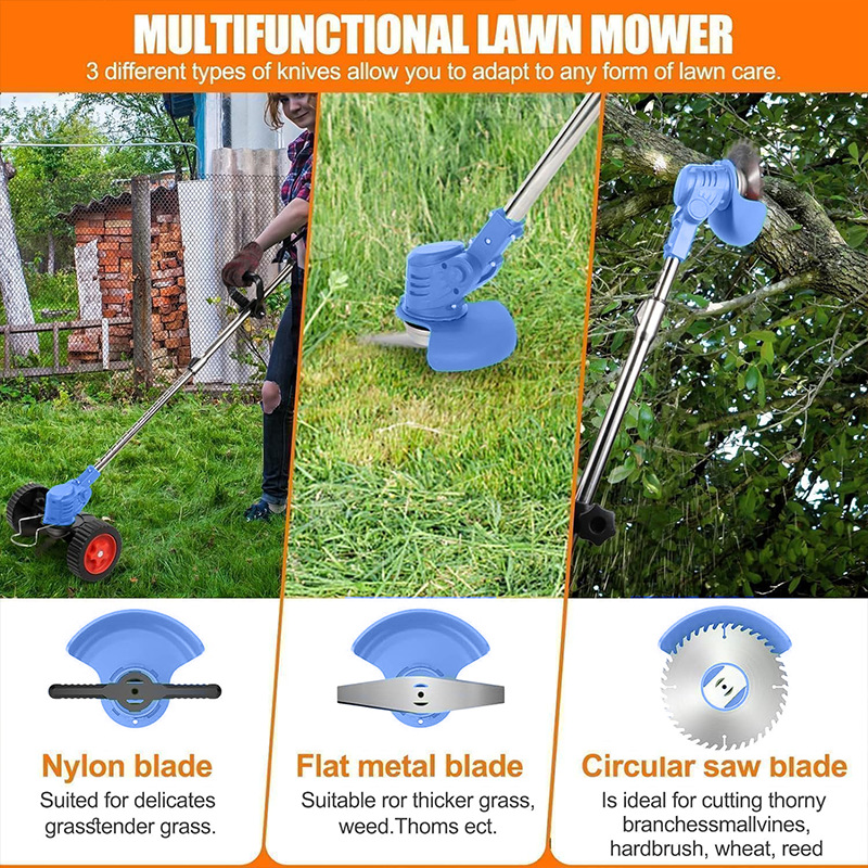 Electric lawn mower household wireless rechargeable lithium battery lawn mower portable multi-function orchard garden hoe - Image 4